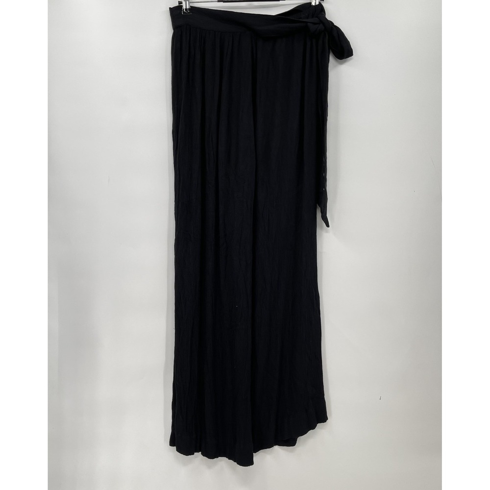 Free People Woman's Pleated Wide-Leg‎ Pants in Black Size MEDIUM